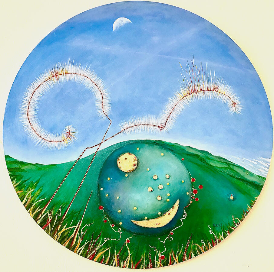 Federgras und Nebrascheibe 100 cm